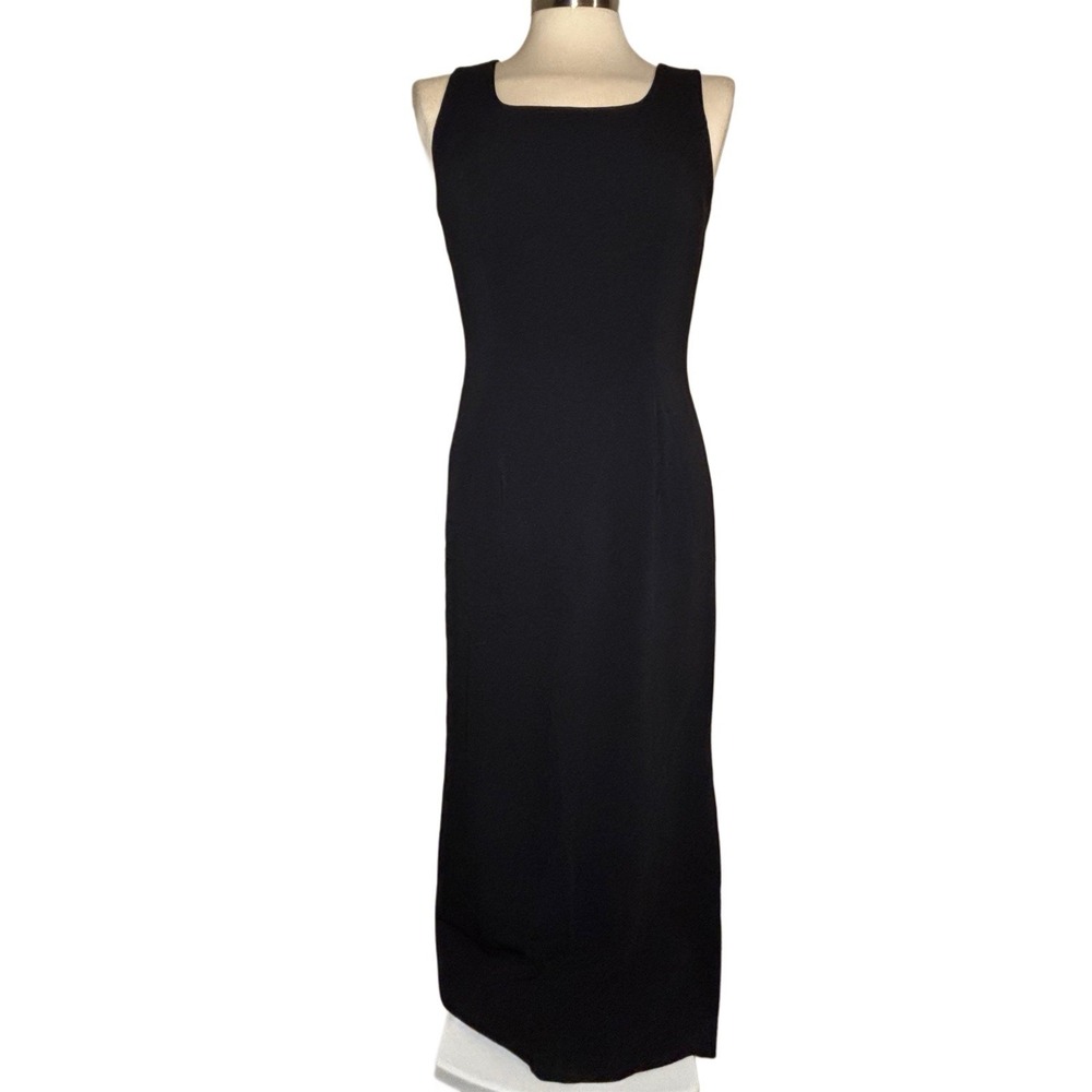 Vintage Laura Ashley Black Maxi‎ Dress with Side Slit – 1990s – Women's US 4